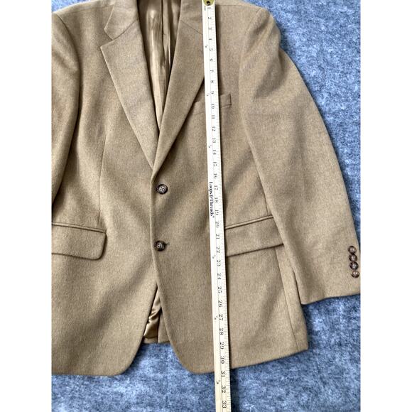 Bill Blass Blazer Mens 40R Camel Hair Tan Beige Coat 2 Button - Picture 5 of 11